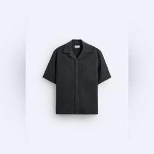 Zara Textured Pocket Shirt XL Dark Gray - NWOT